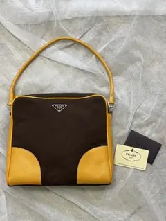【PRADA】ショルダーバッグ レザー ブラウン/オレンジ