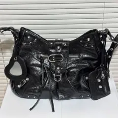 スタッズ ショルダーバッグ ブラック y2k ビンテージ city bag
