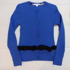 BURBERRY カーディガン ブルー エクストラファインメリノウール100%