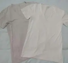 ユニクロ エアリズム Vネック Tシャツ 白 灰 Mサイズ