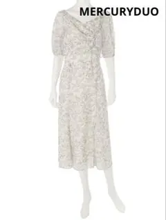 【MERCURYDUO・新品】線画フラワー　ワンピース