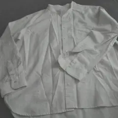 無印良品 スタンドカラー コットンシャツ L