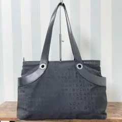 BVLGARI/トートバッグ/ハンドバッグ/ロゴマニア/レザー/キャンバス