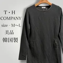 新品未使用 韓国ブランド ティーエイチ ポケット付 長袖チュニック 薄手 完売品