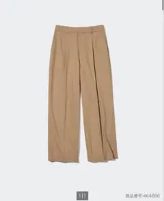 UNIQLO タックワイドパンツ　ベージュS