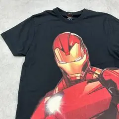 アイアンマン　マーベル　アメコミ　スーパーヒーロー　Tシャツ　古着　ブラック　M