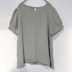 エルガナ【36】ブラウス/ぽわん袖 シンプル キレイめ 春夏 半袖 ノーカラー
