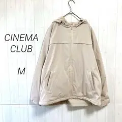 シネマクラブ　裏フリースフードブルゾン　ベージュ　M　非フッ素撥水加工