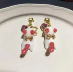 華猫チャーム♡赤薔薇