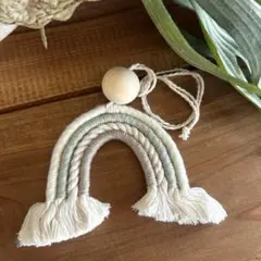 「マクラメ」タペストリー ハンドメイド ホワイト