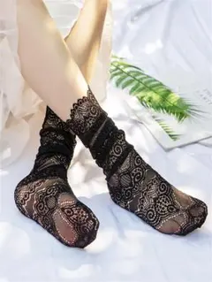 レースソックス,メッシュ靴下,黒色,ブラック,Black,ショート丈,GNIM
