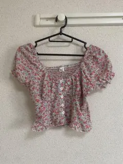 ２WAY花柄フリル袖トップス
