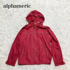 alphameric フード付きジャンバー ジップトップス ウォッシャブル ロゴ