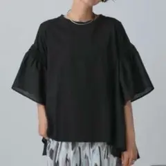 LEPSIM レプシィム　異素材フリルチュニック