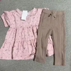 ILEAIYE 花柄Tシャツとパンツセット 100cm