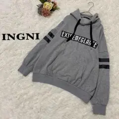 【イング】INGNI グレー パーカー フード付き