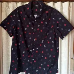 ⭕【キャラクター柄シャツ】HOT STUFF　半袖シャツ　ネイビー　M