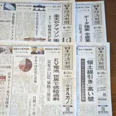 日経新聞 、朝刊、8/18から8/21、4日分