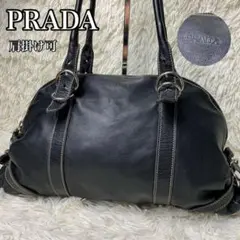 ✨格安 廃盤✨ プラダ トートバッグ ワンショルダー オールレザー ロゴ