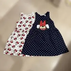 ミニーマウス ノースリーブワンピース 2着セット