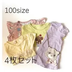 【100cm】半袖Tシャツセット　まとめ売り anyFAM クマ　ねこ