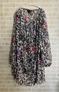 TED BAKER ブラウス シアー カラフルレオパード ヒョウ柄 S