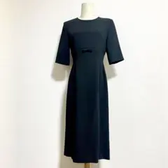 東京イギン 日本製 無地調チェック 喪服 礼服 ワンピース ブラックフォーマル