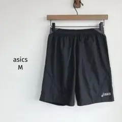 アシックス asics ショートパンツ【M】 薄手 ブラック ロゴ