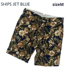 シップスジェットブルー SHIPS JET BLUE ハーフパンツ リネン混 M
