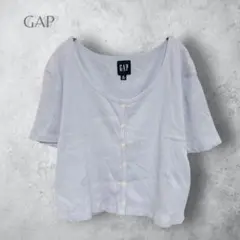 【GAP ギャップ】　半袖リブカットソー　大きいサイズ　水色　洗える