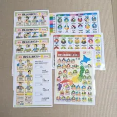 学習　ポスター　社会　歴史　歴史人物　歴史年号　A4　7枚セット　中学受験