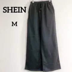 即購入OK✨SHEIN【M】ブラック ワイドパンツ スエット ウエストゴム
