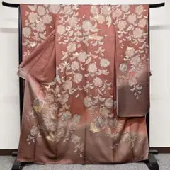 ブラウンのグラデーションに辻ヶ花の振袖 金駒刺繍 着物 成人式