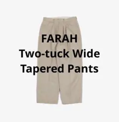 美品 FARAH Two-tuck Wide Tapered Pants 34