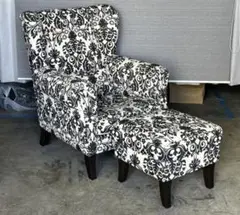 ドイツ 定価25万 IDC大塚家具 ドミシール 1人掛けソファ オットマン付き