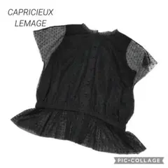 16LEMAGEシースルー半袖　Tシャツカットソー　ドット黒　150　160　F
