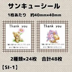 【SI-1】サンキューシール48枚/ケア/ほんのきもち/宛名/差出人/配達員