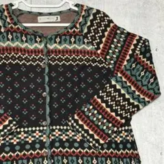 ATSUKO MATANO スウェット カーディガン 総柄 アツコ マタノ