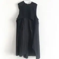 qvc 小泉アパレル　ロング　ジレ　ジップ　黒