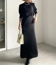 アメリ AMERI DECOLLETE LACE EMPIRE DRESS M Ameri（アメリ）の「DECOLLETE LACE EMPIRE DRESS（ワンピース