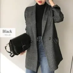 DAY CLOSET ダブルテーラードジャケット グレンチェックレディース L
