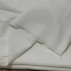 綿100％ ワッシャー生地　しわ加工　ホワイト 約300cmx145cm