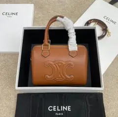 CELINE 茶色 レザー ショルダーバッグ
