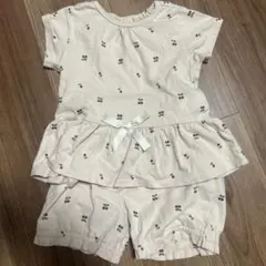 petit main チェリー柄 ベビーパジャマ 90cm