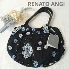RENATO ANGI刺繍 ビーズ黒 バッグ 未使用タグ付き