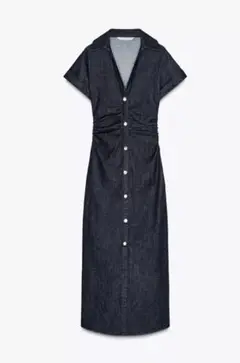 ZARA ミディデニムワンピース　XL