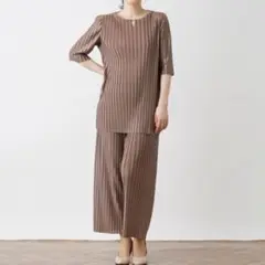 ✨極美品✨レリアン 洗えるプリーツブラウス ワイドパンツ セットアップ 完売色