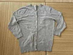 無印良品　グレー ボタン付き 七分袖カーディガン レディースMサイズ