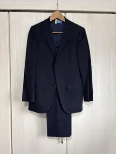 SUIT SELECT ネイビー ストライプスーツ Y4 クリーニング済