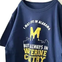 ヘインズ アラバマ WOLVERINE カントリー Tシャツ L ネイビー 古着